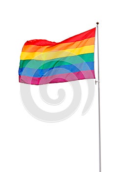 Rainbow flag on white