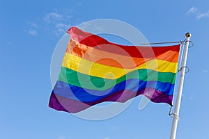 Rainbow flag in the wind