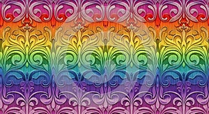 Rainbow Floral Embossed Texture Background