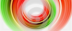 Rainbow fluid color line abstract background - swirl and circles, twisted liquid colours design, colorful marble or