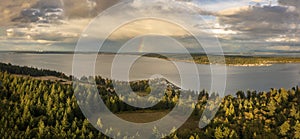 Rainbow Forming Off the West Side of Lummi Island, Washington.