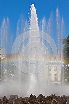 Rainbow in Fountain in Vienna