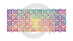Rainbow Geometric Interlocking Pattern, vector design Generative AI