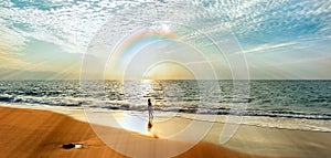 Rainbow Girl Ocean Inspirational Divine Spirit Heaven