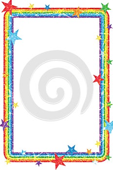 Rainbow glitter frame star decor effect