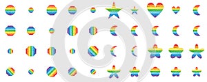 Rainbow glitter shape set
