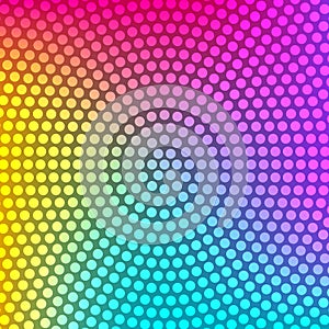 Rainbow gradient background with circular dotted texture