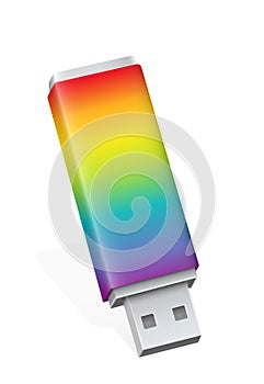Rainbow Colored USB Flash Drive Computer Fun