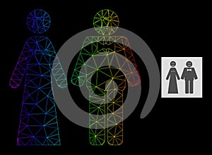 Rainbow Gradient Polygonal Network Wedding Emotions Icon