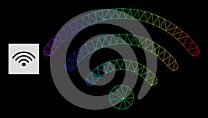 Spectrum Gradient Polygonal Network Wi-Fi Source Icon