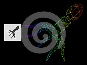 Spectrum Gradient Polygonal Net Virus Structure Icon