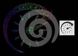 Rainbow Gradient Polygonal Net Time Forward Icon