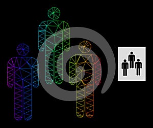 Rainbow Gradient Polygonal Network People Icon