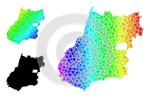 Rainbow Gradient Stars Mosaic Map of Goias State Collage