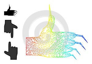 Spectrum Gradient Hatched Mesh Monster Hand Icon