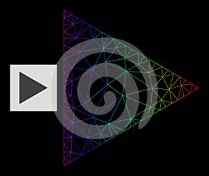 Rainbow Gradiented Polygonal Mesh Play Function Icon