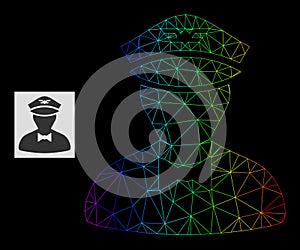 Rainbow Gradiented Polygonal Net Flying Attendant Icon