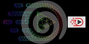 Rainbow Gradiented Polygonal Network Play Function Icon