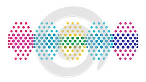 Rainbow Halftone Wave Pattern Design, vector design Generative AI