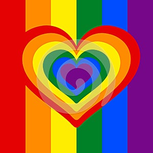 Rainbow heart, Heart, lgbt color.