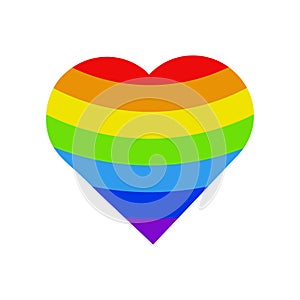 Rainbow heart lgbt color symbol of homosexual love
