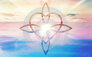 Quadruple Heart Celtic Knot, Holy Trinity, spiritual symbol of Eternity, Eternal Love, Spiritual guidance photo
