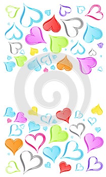 Rainbow hearts background