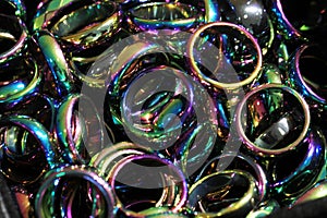 rainbow hematite rings photo