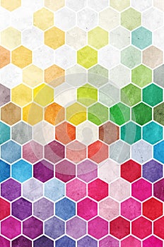 Rainbow Hexagons Background