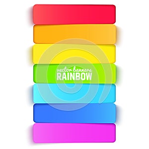 Rainbow horizontal banners, colorful background. Vector illustration for presentations, brochures, infographics or web