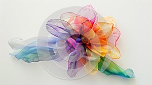 Rainbow Hues Crafted Organza Flower Detail