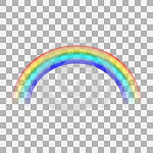Rainbow icon isolated on transparent background. Realistic raibow 3d. Mockup. . Stock - Vector illustration.