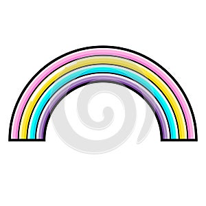 Rainbow icon. Line art. White background. Social media icon. Business concept. Sign, symbol, web element. Tattoo template.