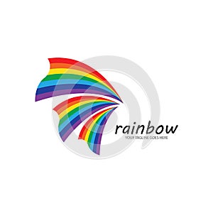 Rainbow icon logo vector template illustration design