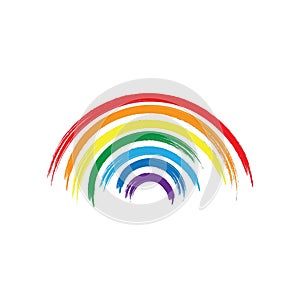 Rainbow icon logo vector template illustration