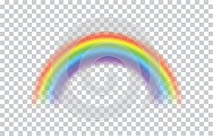 Rainbow icon realistic. Perfect icon isolated on transparent background - stock vector