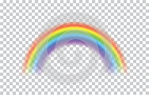 Rainbow icon realistic. Perfect icon isolated on transparent background - stock vector