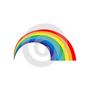 Rainbow icon. Spectrum symbol. Perspective diagonal view. Stock - Vector illustration.