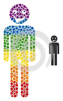 Rainbow Idiot Person Collage Icon of Circles