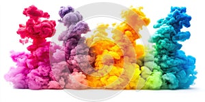 Rainbow Ink Clouds Burst