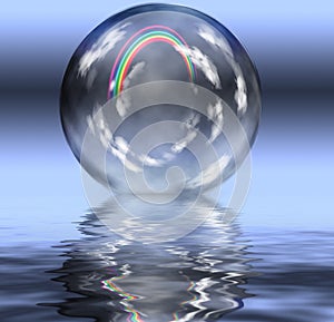 Rainbow inside crystal ball