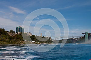 Rainbow International bridge over Niagara river, Niagara Falls, Ontario, Canada