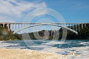 Rainbow International bridge over Niagara river, Niagara Falls, Ontario, Canada