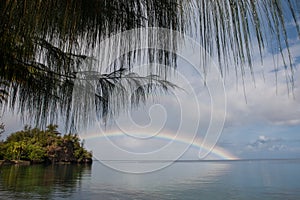 Rainbow and Island in the Republic of Palau
