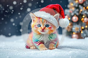 A Rainbow Kitten In The Snow At 12-1-2024