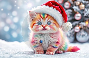 A Rainbow Kitten In The Snow At 12-1-2024