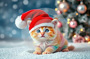 A Rainbow Kitten In The Snow At 12-1-2024