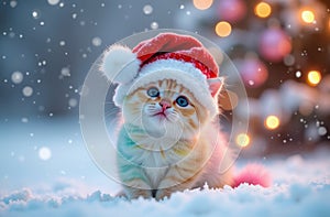 A Rainbow Kitten In The Snow At 12-1-2024