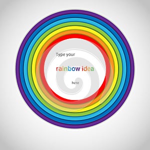 Rainbow Label on White Background