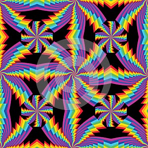 Rainbow layer swirl symmetry seamless pattern